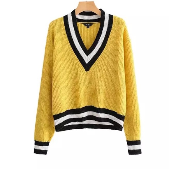 Sweaters Yellow Varsity Sweater Poshmark
